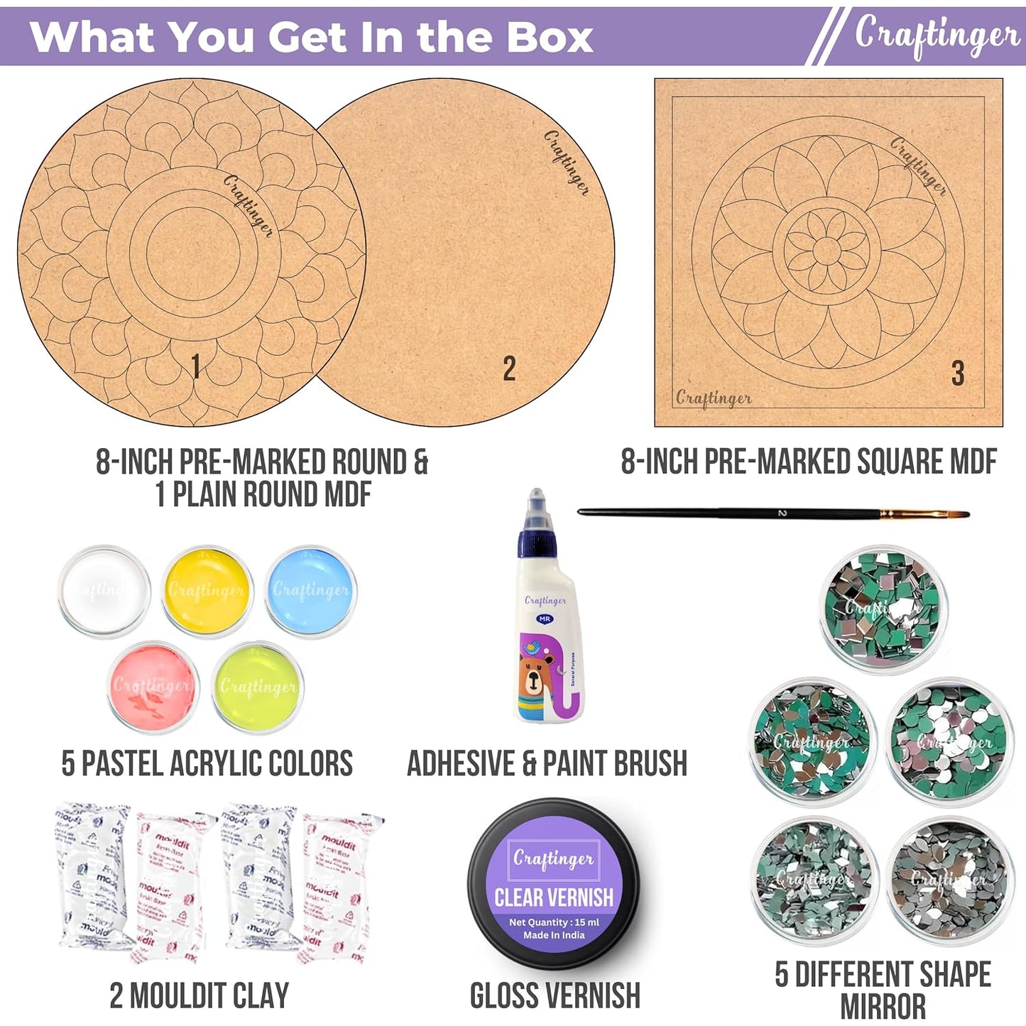 Craftinger Lippan Art Kit ( 8 Inch )