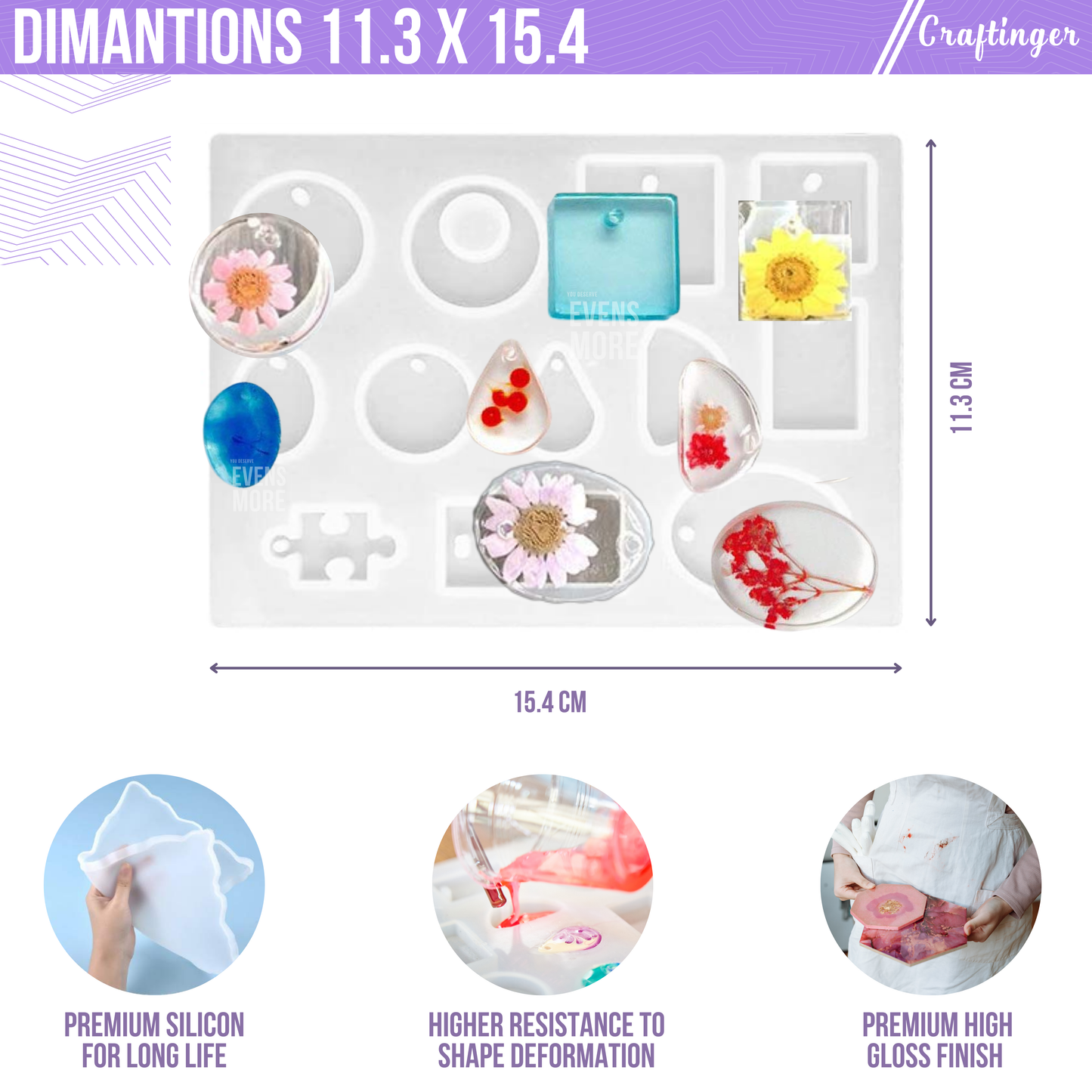 Keychain & Pendant Mould (12 Cavity)
