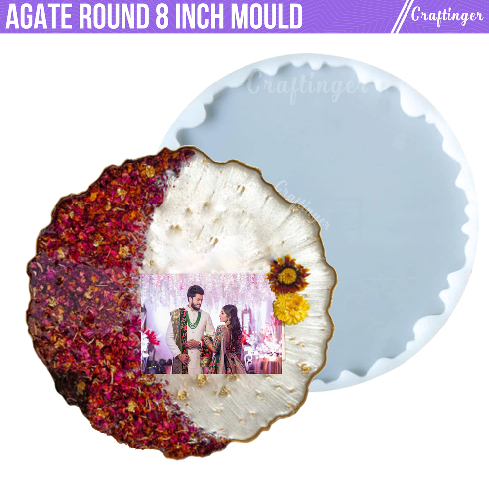 Agate Round (8 Inch) Silicone Resin Mold for Photo Frame – Craftinger