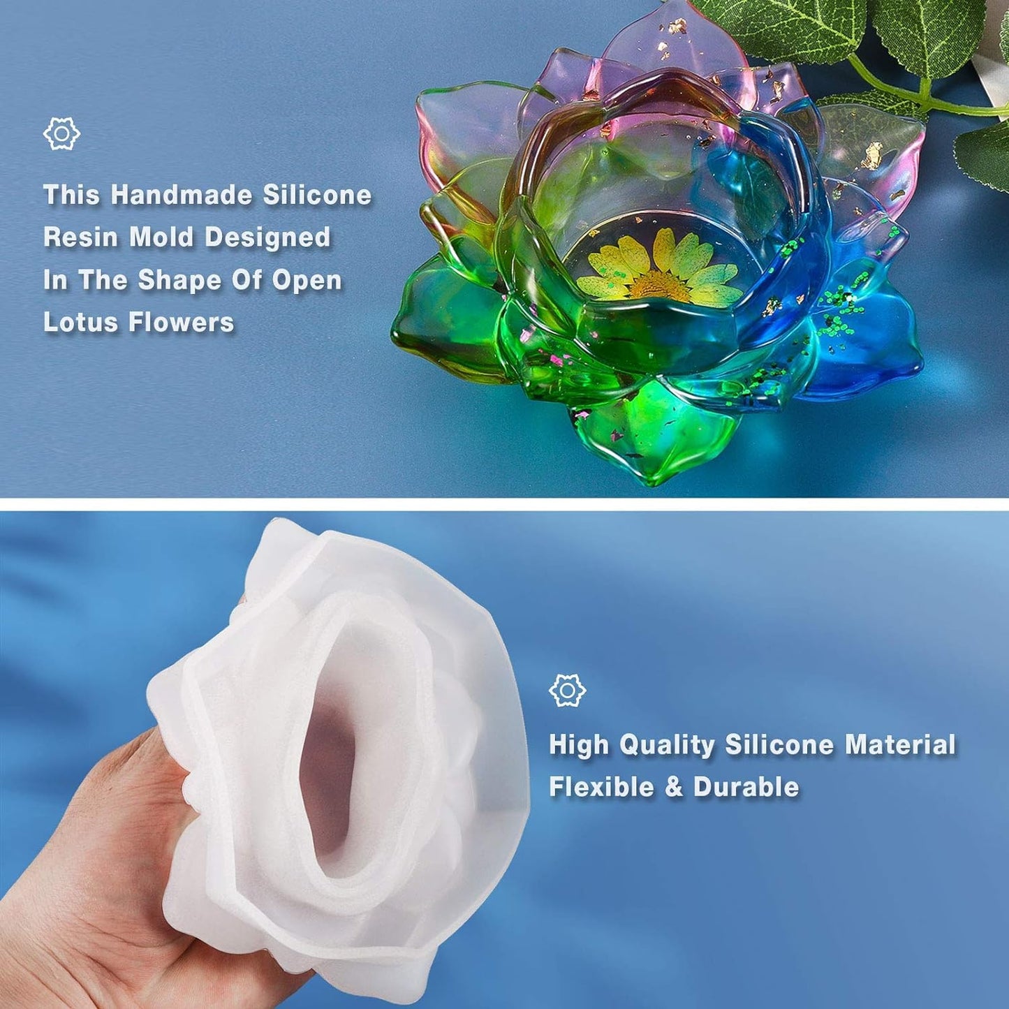 Craftinger DIY Resin Lotus Tealight Candle Holder Making Kit