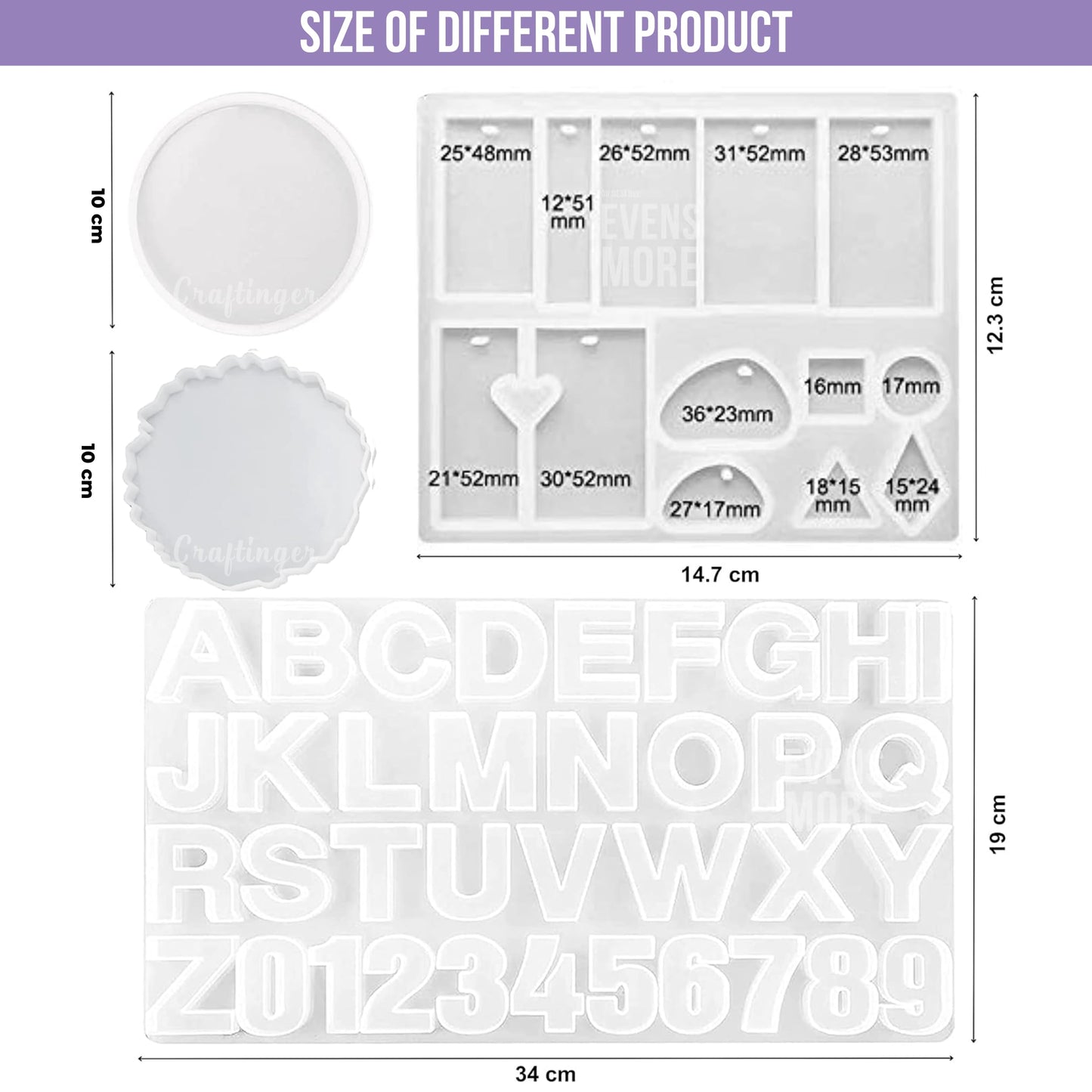 Craftinger DIY All In One Alphabet Keychain Coaster Making Kit (full kit)