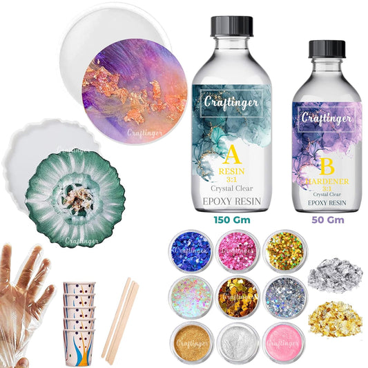 Craftinger DIY Resin Round Coaster Making Kit (Rck)