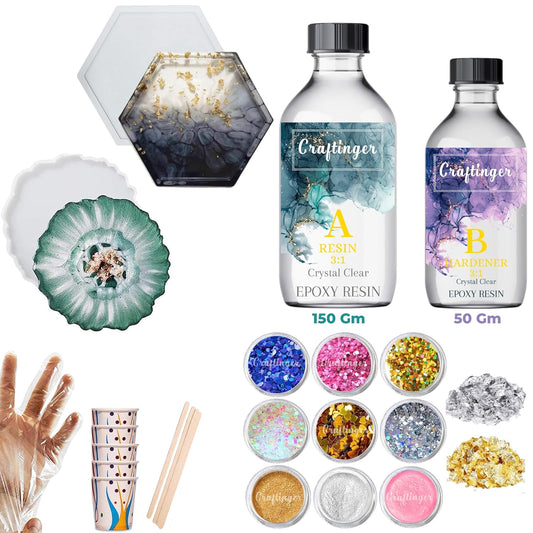 Craftinger Diy Resin Hexagon Coaster Kit (RHK)